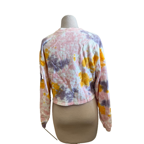 Vans XL Tie Dye Crop Crewneck Sweatshirt NWT Grunge Wash Style - Picture 2 of 3